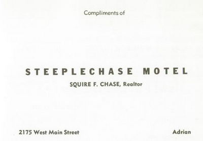 Steeplechase Motel (Steeple-Chase Motel, Spotted Cow) - Old Yearbook Ad (newer photo)